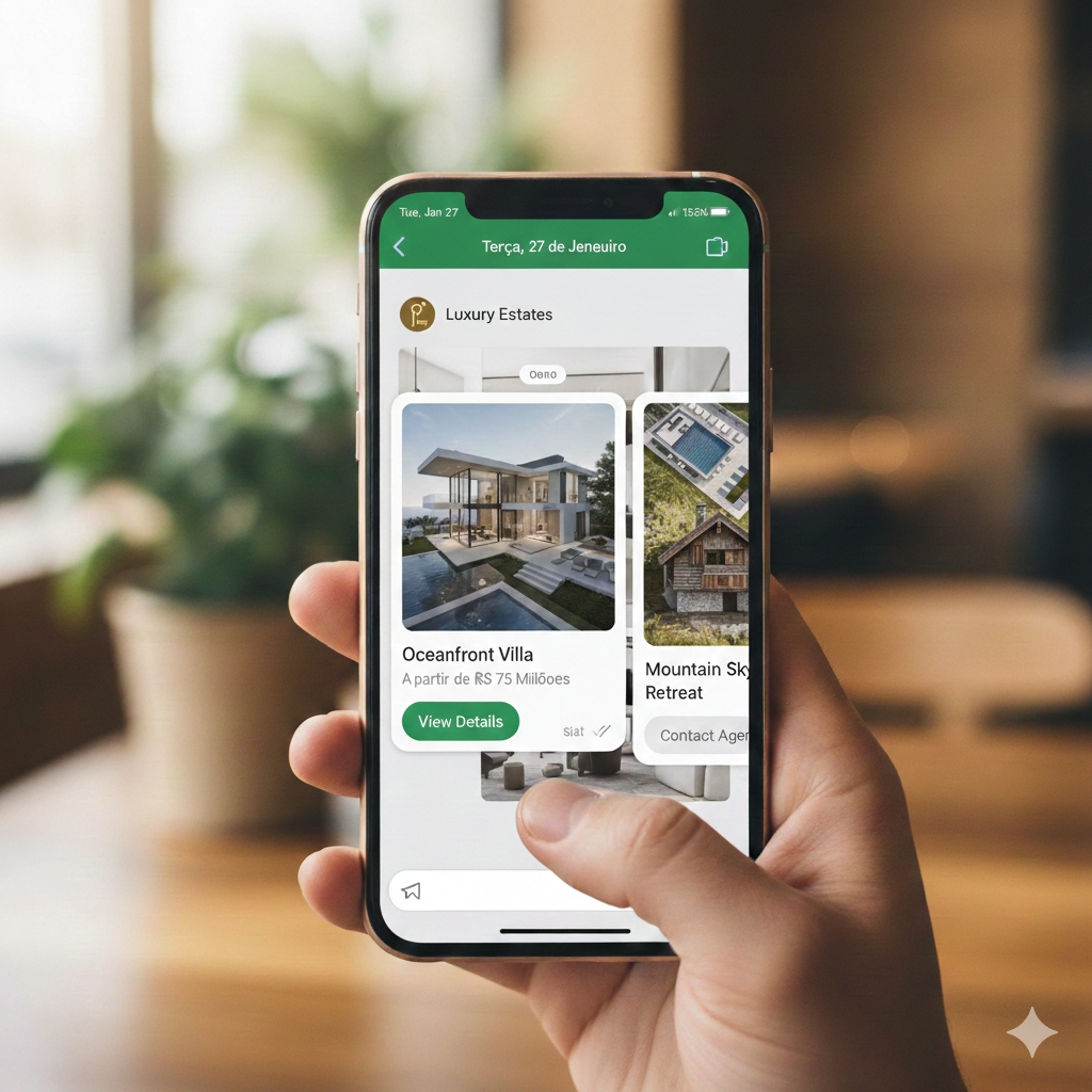Catálogo de produtos no chat em mobile
